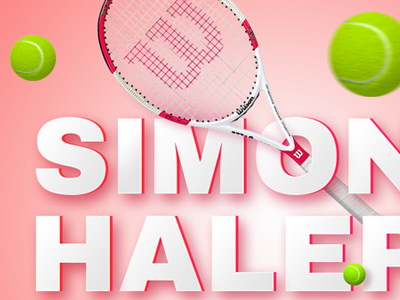 Tennis ball graphic design green pink racket simona halep tennis ui uiux webdesign