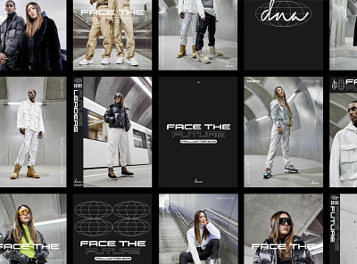 DNA FW19 - Face the future art direction branding campaign design fall winter logo photoshoot shoes urban