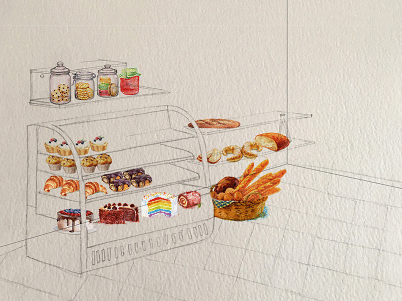 Bake It Through bake draw watercolour