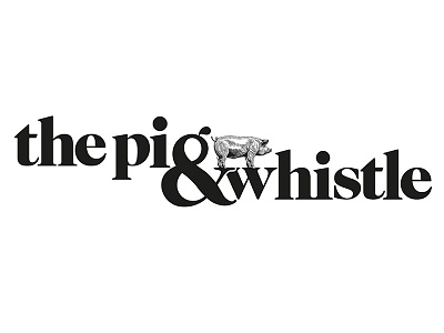 Pig & Whistle Logo bistro branding food logo pig restaurant typography whistle