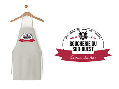 Boucherie du sud ouest illustration logo logo design