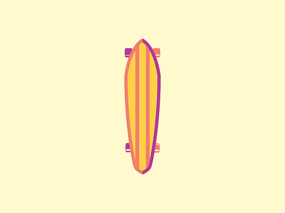 Long Board fun icon longboard orange purple skateboard summer wheels yellow