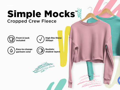 Cropped Crew Fleece Mockup
