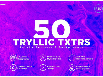 50 Acrylic Backgrounds & Textures