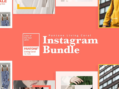 Pantone Instagram Bundle easy to use instagram posts instagram story instagram template marketing pantone photoshop social media social media ads social media templates
