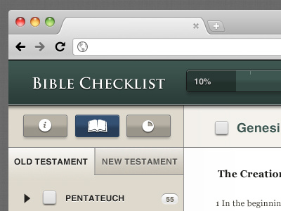 Bible Checklist UI design ui web