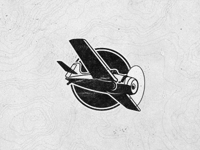 Rhyolite Design airplane illustration logo