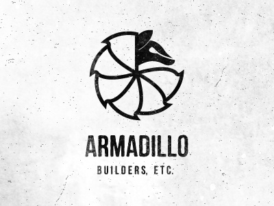 Armadillo Builders armadillo builder construction logo one color