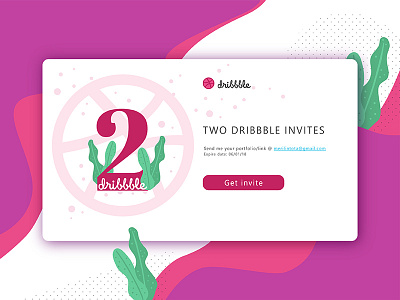 2 Dribbble Invites dribbble invites flat design illustration landing page two invites web