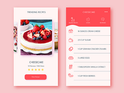 Daily UI - Day 006 app dailyui design flat food ios minimal recipe app ui ux web