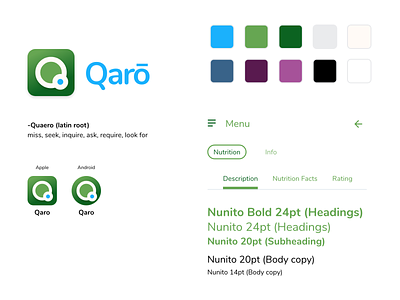 Qarō - Brand Direction app branding design logo ux