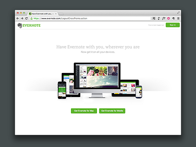 Web Service Logout Page evernote logout web