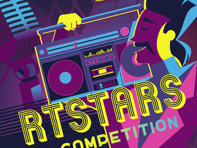 RTStars 2 80s illustration outsourcing poster rethink rethink staffing retro robot staffing