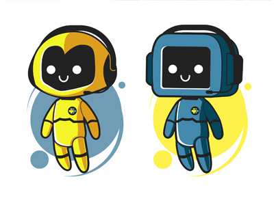 RTS robots cute illustration mascot rethink staffing robots tshirt design