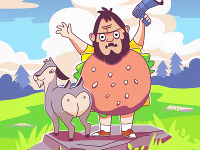 Beefsquatch and a two butted goat bobs burgers digital art fan art gene belcher beefsquatch illustration illustrator karyl gil