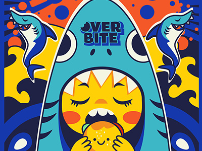 Overbite: Jawbreaker 1 burger cute digitalart illustration kid overbite karyl gil redbubble shark