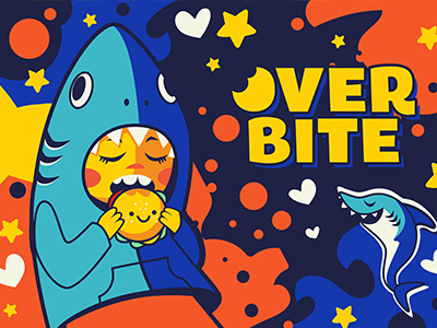 Overbite: Jawbreaker 2 burger cute digitalart illustration kawaii kid overbite karyl gil redbubble shark