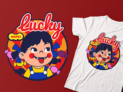 Lucky Candy candy cute illustration japanese kawaii lucky milky retro tshirt design