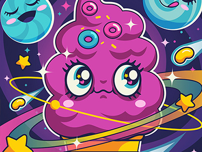 Sugar High: Cosmic Swirl candies cartoons cute icecream illustration karyl gil kawaii retro sugar sundae sweets swirl