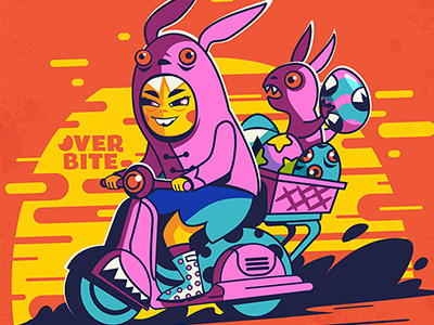Overbite Easter Bunny bunny cartoons cute digitalart easter illustration karyl gil kawaii overbite vector