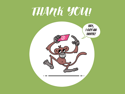Thank You! cartoon drawing first shot illustrator monkey thank you