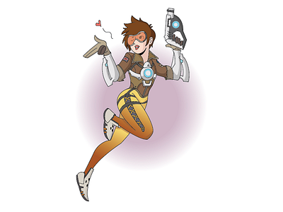 Tracer (Overwatch) blizzard character fanart game illustration overwatch tracer vector
