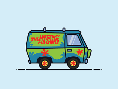 The Mystery Machine car cartoon illustration illustrator mystery machine scooby doo van
