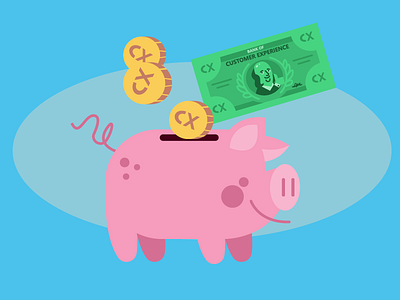 Piggy Bank coin cx dollar drawing illustrator money pig piggy bank