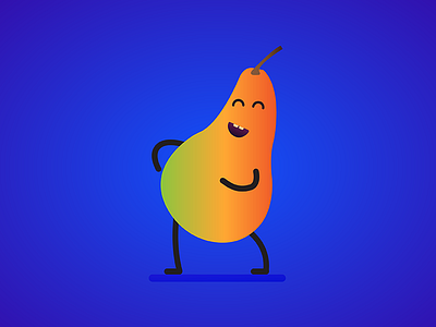 Laughing Pear dancing friday fruit gradient happy illustration laugh laughing pear teeth