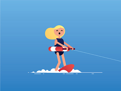 — wakeboarding character girl gradient illustration lifesaver summer wakeboarding wakesurf watersports