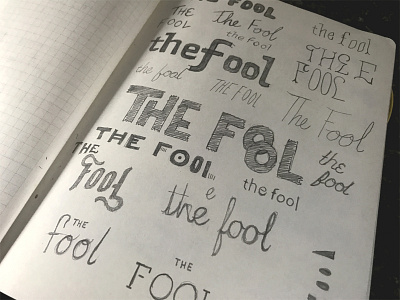 The Fool fool tarot type sketches typography