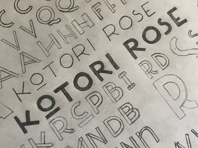 Kotori Rose geometric kotori rose type sketches typography wip