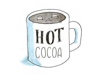 Hot Cocoa cocoa lettering pen sketches type water color