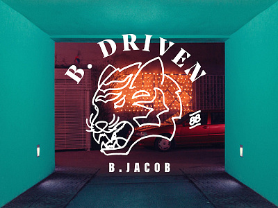 B.Driven cat drive driven illustration lettering tiger typography