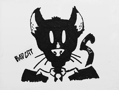 Bad Cat black cat cat illustration marker sketches