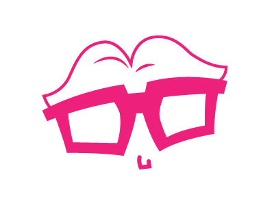 WIP Logo book face glasses logo