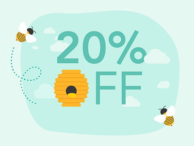 A buzzworthy deal bees illustration promo vector