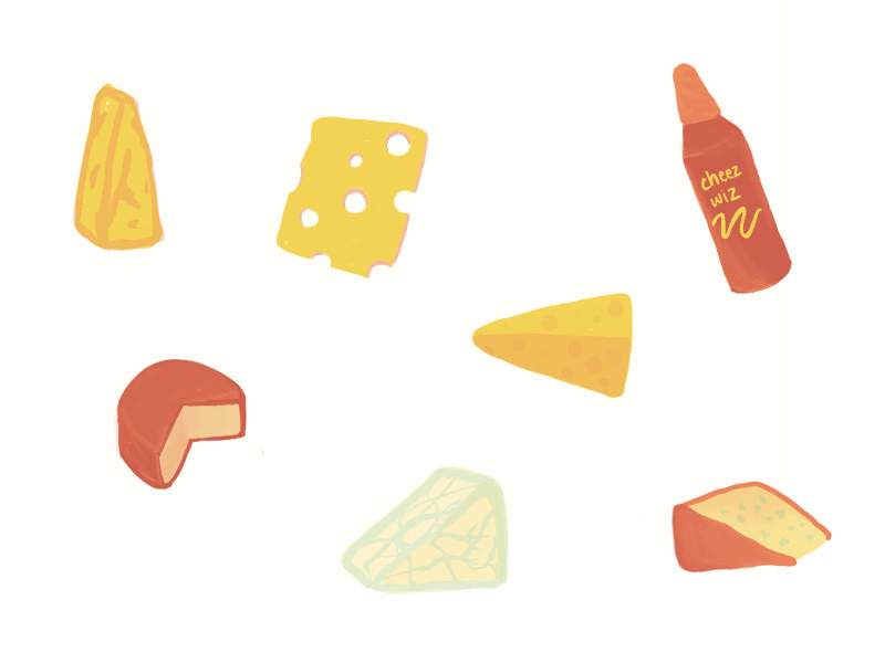 Sweet dreams are made of cheese. procreate hand drawn cheese illustration