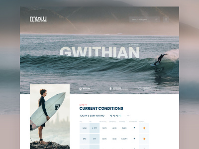 Surf Forecast Web Page design surf ui website design
