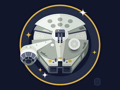 Star Wars Ship Shapes: Millennium Falcon digital art illustration millennium falcon star wars vector