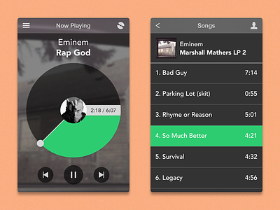 Music Player ios iphone music player ui ux