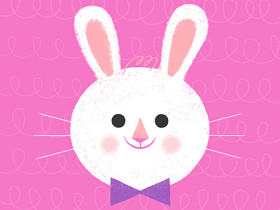 Dressy bunny animal bowtie bunny character illustration pattern