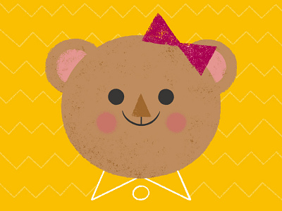 Dressy bear animal bear bow character illustration pattern