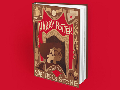 Harry Potter and the Sorcerer's Stone book book cover character harry potter illustration kid lit sorcerers stone
