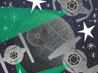 Revenge of the 5th death star illustration space star wars stars tie fighter