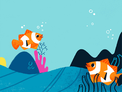 Clownfish book character clownfish coral fish illustration kid lit ocean sea water