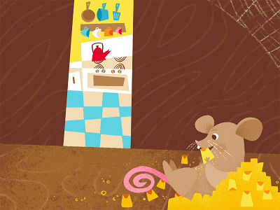 Farmhouse mouse book cabinet character corn illustration kid lit kitchen mouse