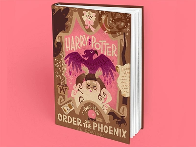 Harry Potter and the Order of the Phoenix character dumbledore hand lettering harry potter harry potter book cover illustration order of the phoenix wizard