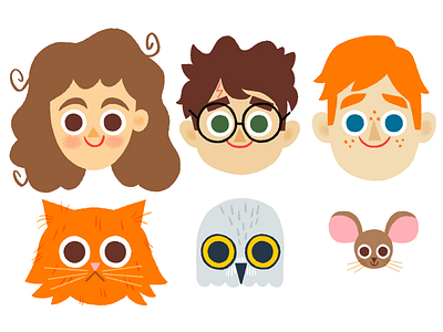 Harry Potter Heads caricature character harry potter illustration pets