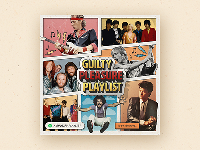 Guilty Pleasure (Spotify) playlist cover a flock of seagulls album bee gees beegees blondie cartoon comic cover dire straits guilty guitar leo sayer music paul young playlist pleasure spotify strip to be continued tom petty